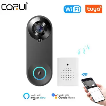Tuya 1080P WIFI Видео Дверной Звонок Высокой четкости Визуальный Интеллектуальный ночник Дверной звонок Камера с низким энергопотреблением Удаленный голос Для Alexa