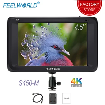 Feelworld S450-M 4,5-дюймовый Полевой монитор камеры HD 1280x800 IPS Экран 3G SDI 4K HDMI Монитор Внешний Дисплей для Зеркальной камеры