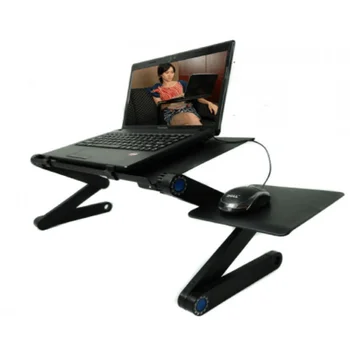 Охлаждающий стол для ноутбука Подставка для ноутбука, прикроватный столик для планшета, Компьютерный стол из алюминиевого сплава, Складной Маленький столик