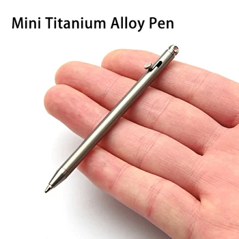 Чистая Титановая Мини-Ручка с Болтом EDC Портативный Брелок Для Ключей Портативная Дорожная Металлическая Шариковая Ручка