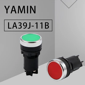 P185 22 мм Мгновенный электрический кнопочный переключатель Зеленый/красный 1NO 1NC 3 контакта, винты, клеммы LA39J-11B