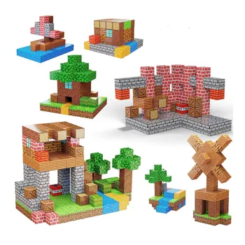 Магнитные Большие блоки, Кубики, Пиксельный мир, игра, Тренировка мышления, Обучающая комбинация, игрушки своими руками для детей