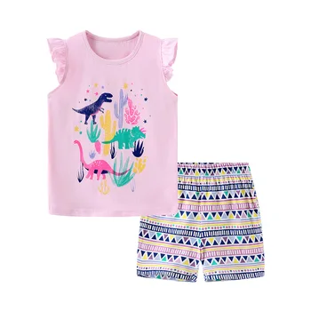 2023 г., Комплекты одежды для маленьких девочек, комплекты летних футболок для детей, розовая бабочка, Новая модная милая одежда, костюм для малышей