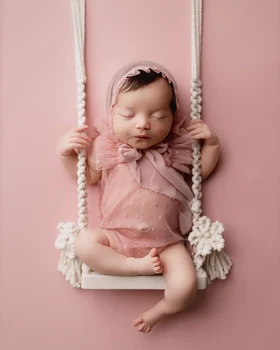 Реквизит для фотосъемки новорожденных, детское кресло-качели, деревянная детская мебель, аксессуары для фотосъемки младенцев