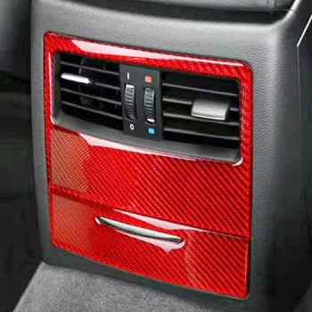 Красная наклейка из углеродного волокна На заднее сиденье Автомобиля, вентиляционное отверстие для кондиционера, Накладка для BMW 3 E90 E92 E93, автомобильные внутренние аксессуары