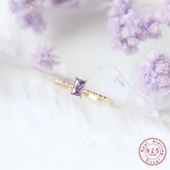 Легкое Роскошное Винтажное кольцо из стерлингового Серебра 925 пробы с фиолетовым цирконом для женщин, универсальные ювелирные изделия оптом