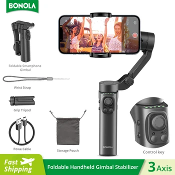 Bonola Складной 3-Осевой Карданный Стабилизатор для Мобильного телефона iPhone/Android Ручной Карданный Стабилизатор Anti Shake Штативы Видеосъемка F5 Plus