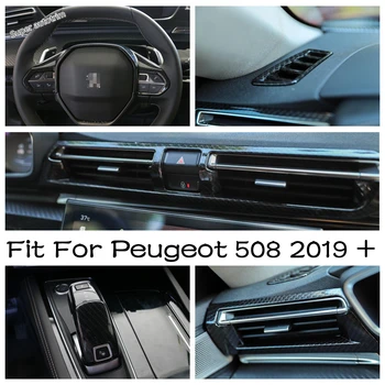 Головка переключения передач для Гандбола/Украшение Рулевого колеса, отделка, пригодная для Peugeot 508 2019-2022, внутренняя часть в стиле углеродного волокна