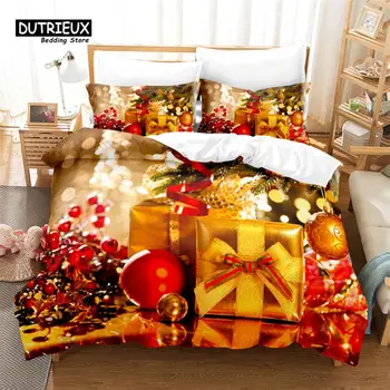 Комплект постельного белья для рождественских подарков, набор пододеяльников из 3 шт., мягкий удобный дышащий пододеяльник, для декора спальни, гостевой комнаты