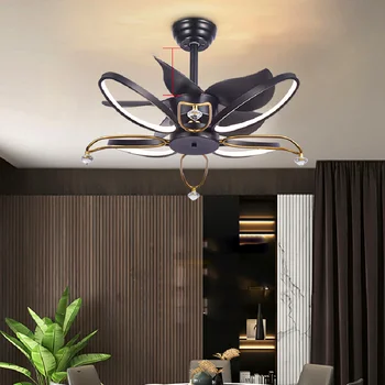 Скандинавский декор спальни светодиодные светильники для комнаты Потолочный вентилятор лампа ресторан столовая Потолочные вентиляторы с подсветкой дистанционное управление