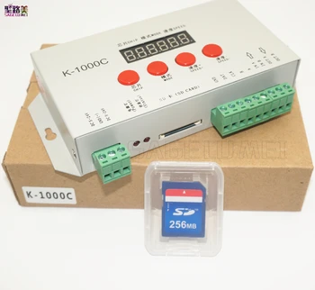 бесплатная доставка Контроллер K-1000C (обновленный T-1000S) DC5V-24V WS2812B, WS2811, APA102, SK6812, 2801 светодиодный 2048 пикселей Программный контроллер