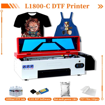 DTF Принтер A3 DTF L1800 Принтер Epson Печатная машина для футболок A3 с прямой теплопередачей Печать на футболке DTF Печатная машина A3