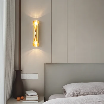 Полностью медный настенный светильник, прикроватный светильник для спальни, простой, легкий и роскошный, для гостиной, креативный новый продукт