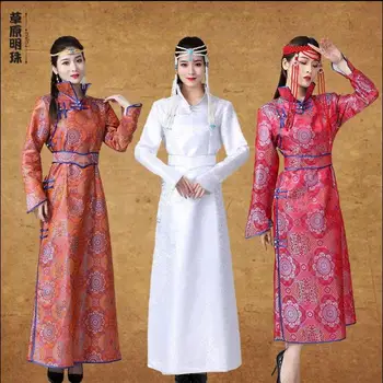 Монгольская одежда, приветствующий этикет, женское платье в этническом стиле