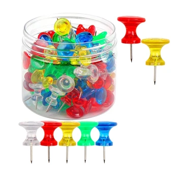Гигантские булавки, 100 упаковок Больших кнопок, используемых для пробковой доски объявлений, в пластиковом футляре