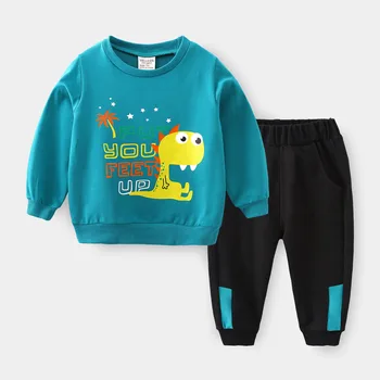ZWY2079 Комплекты одежды для маленьких девочек и мальчиков, футболки, брюки, детская повседневная спортивная одежда, Детский осенне-зимний комплект