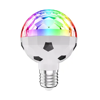E27 Светодиодная Лампа 6 Вт RGB Диско-Лампа С Автоматическим Вращением На 360 ° Красочный Волшебный Шар Световой Сценический Эффект Атмосферная Лампа для Вечеринки Клубный Бар KTV