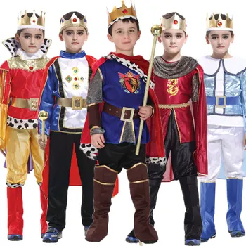 Костюм короля принца на Хэллоуин, Пурим, Карнавал для мальчиков, комплект детской одежды для косплея Fantasia Infantil