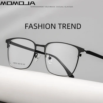 Модные очки MOMOJA, Ультралегкие Ретро Квадратные Титановые Большие Очки, Оптическая Оправа для очков по Рецепту Для мужчин 170737D