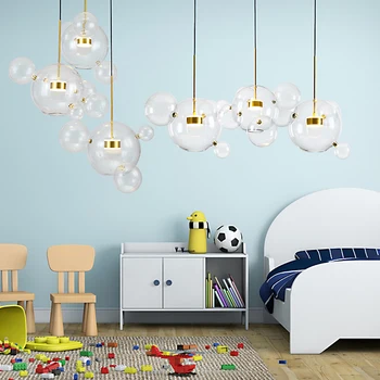 Постмодернистский Итальянский дизайн Мыльные пузыри Подвесной Светильник Стеклянный Шар Светодиодные Люстры Подвесной светильник для гостиной Детская комната