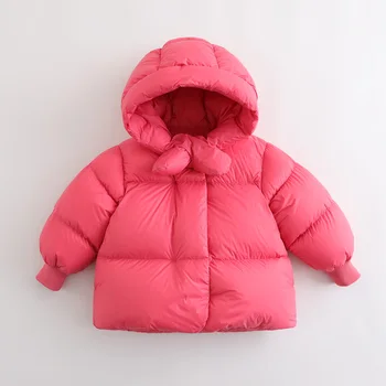 Зимняя верхняя одежда для девочек MARC & JANIE С капюшоном, Легкая пуховая куртка для маленьких девочек, Упаковываемое толстое пуховое пальто 213528