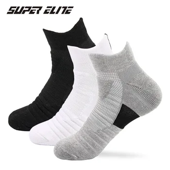 Мужские спортивные носки, впитывающие пот нескользящие носки для бега, уличные носки, полотенце, носки для лодок, трубка, элитные баскетбольные носки для мужчин