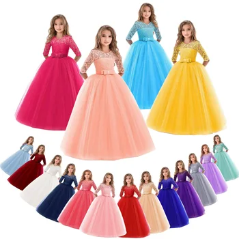 Платья для девочек-подростков на День рождения 10, 12, 14 лет, Нарядное платье для выпускного вечера с цветочным узором для девочек, детское праздничное платье принцессы, детская одежда