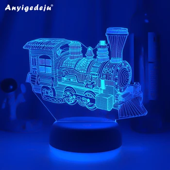 Новый локомотив, светодиодный ночник для украшения детской спальни, Уникальный подарок на День рождения для детей, настольная лампа для кабинета, железнодорожный паровоз