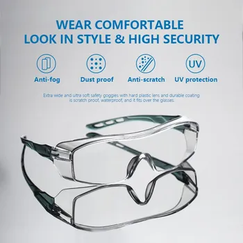 Защитные очки Andanda View3000OTG Защитные Рабочие очки С защитой от запотевания/пыли/царапин/ультрафиолета Защитные очки для работы