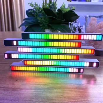 Световая панель с голосовой активацией Rhythm Light Stick 32-Битная RGB Светодиодная панель С музыкальным спектром, Световая полоса с Управлением Приложением, Красочный Звукосниматель, Окружающий светильник
