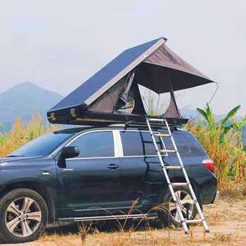 Автоматическая жесткая крыша автомобиля, кемпинг, жесткая крыша, палатка, алюминиевая жесткая треугольная палатка на крыше