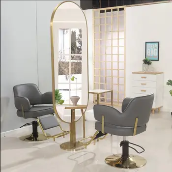 Парикмахерский стол нового стиля парикмахерское зеркало парикмахерский салон специальное зеркало для отделки из нержавеющей стали и розового золота