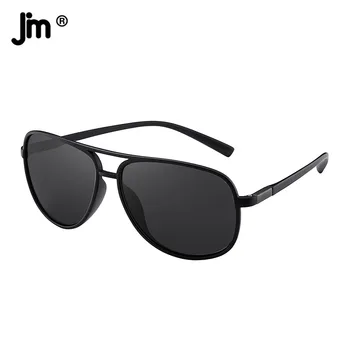 JM Ultralight Classic Pilot Мужские и женские Солнцезащитные очки в оправе TR с поляризацией, Винтажные солнцезащитные очки с двойным мостом