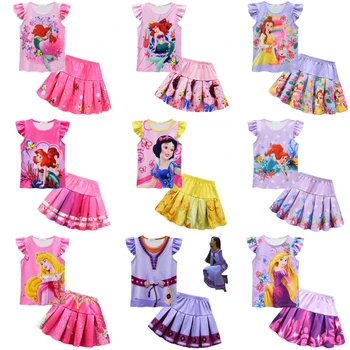 Детское платье Принцессы Белоснежки Disney 2023, Детское платье из двух предметов с цифровым принтом, Комплект детского платья, Повседневные платья для девочек