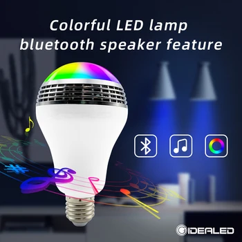 Умная Светодиодная Лампа Bluetooth RGBW E27 4.0 Аудио Колонки Лампа С Регулируемой Яркостью Беспроводная Музыкальная Лампа, Меняющая Цвет с помощью управления приложением