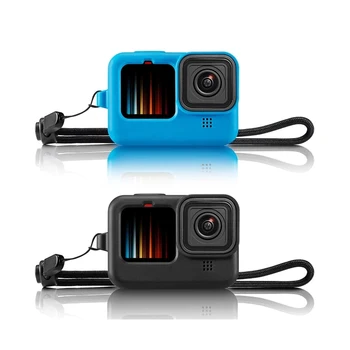 2 шт. Силиконовый чехол для GoPro Hero 8, черный и синий, силиконовый защитный чехол с полным покрытием, аксессуары для экшн-камеры Gopro 8