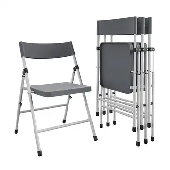 Складной стул из смолы COSCO Kid's без защипов, серый с белым, 4 штуки