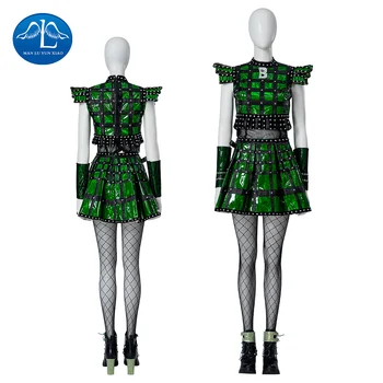 Комплекты зеленого платья для Косплея королевы Анны Болейн, костюм для Косплея Анны Болейн на Хэллоуин, женский костюм