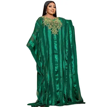 Африканские платья для женщин, комплекты из 2 предметов, Бриллианты, Дашики, Мусульманский халат Абая, Африканское Женское Тонкое Вечернее Длинное платье, Африканская одежда