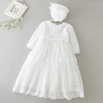 Hetiso/ Платье для маленьких девочек с длинным рукавом, детское бальное платье на Первый день рождения, Детские платья для Крещения, вечеринка подружек невесты, 3-24 месяца