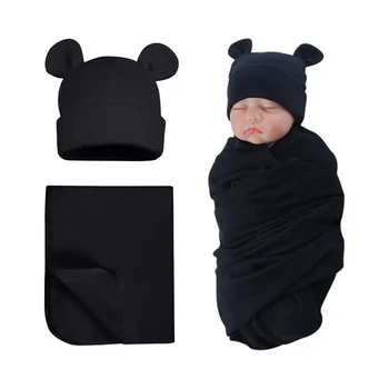 Комплект Детских пеленок и шапочек одежда для новорожденных со шляпой халат для мальчика и шапочка для новорожденных