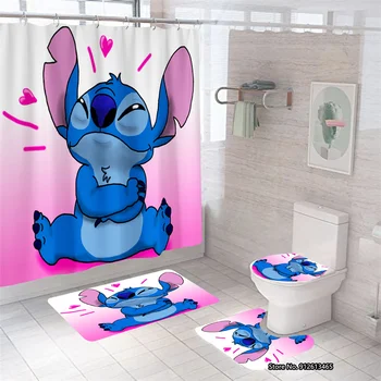 Декоративная занавеска для душа с вышивкой из 3D мультфильма Disney, Занавеска для душа, коврик для ванной, коврик для туалета, детское одеяло