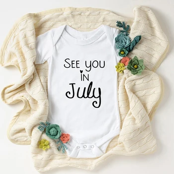 Увидимся в июле, Забавный детский комбинезон для тела, креативный подарок-сюрприз, Комбинезон 2022, Одежда для новорожденных, летние комбинезоны для мальчиков и девочек