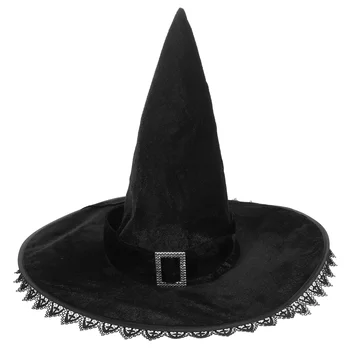 Шляпа ведьмы с широкими полями на Хэллоуин, реквизит для косплея, легкое украшение для вечеринки