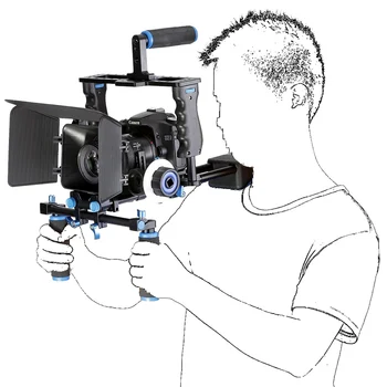 Плечевая установка для зеркальной фотокамеры с двойным захватом, система Film Movie Kit, опора для видео-рукоятки для камер Canon Nikon Sony, BMCC, Panasonic