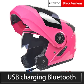 Шлем Мотоциклетный Bluetooth Откидные Шлемы С Двойным Козырьком Шлемы Для Мотогонок Подключение Телефона Шлем Мото Шлем