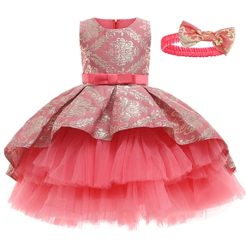Платье принцессы для девочек, вечерние платья, Детская пачка с цветочным узором для девочек, Вечерние свадебные платья для девочек, Детская летняя детская одежда