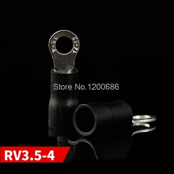 Кольцо с отверстием 4,2 мм RV3.5-4 круглая предварительно изолированная клемма O-типа для холодного прессования, медный наконечник RV4-4 100 шт./пакет