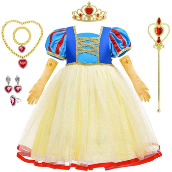 PTKPCC Летнее платье Принцессы для девочек, костюм для Косплея, Детское платье с пышными рукавами, Детское праздничное платье на День Рождения, Vestidos