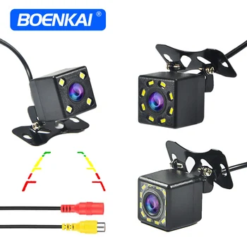 Универсальная Автомобильная камера заднего вида BOENKAI Камера заднего хода автомобиля 8 светодиодных ламп Ночного Видения Широкие Парковочные линии Angel Водонепроницаемые